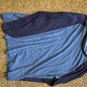 Men's Blue and Navy Long Sleeve Tee